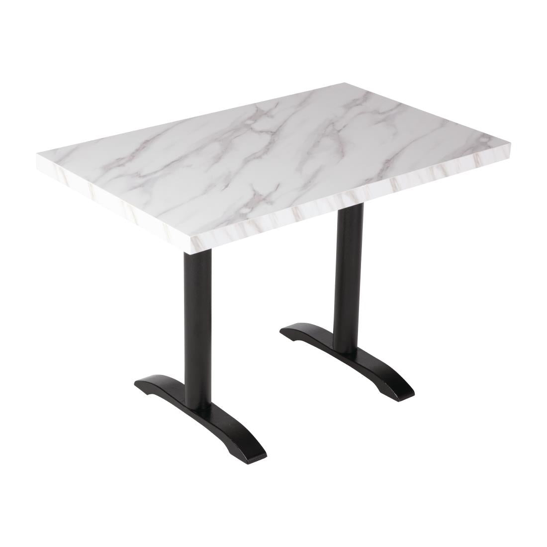 Bolero Pre-drilled Rectangular Table Top Marble Effect 1100x700mm - DT447