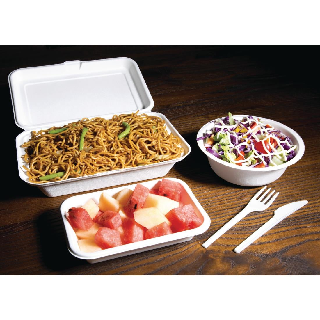 Fiesta Compostable Hinged Container 248mm (Pack of 250) - DW249