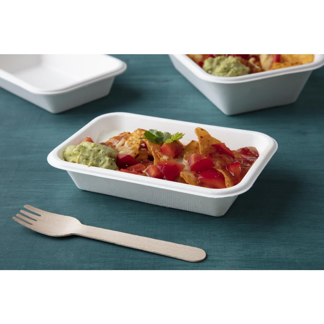 Fiesta Compostable Bagasse Food Trays 455ml (Pack of 50) - DW347