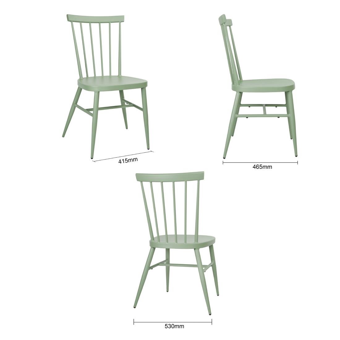 Bolero Windsor Aluminium Green Chairs (4 Pack) - DX687