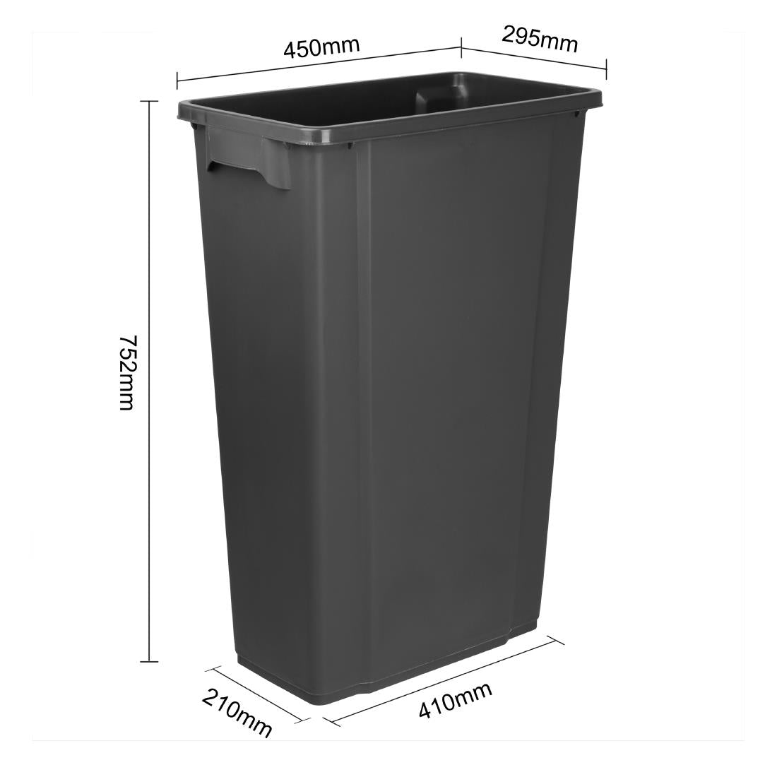 Jantex Slim Bin 80Ltr Black - DX966