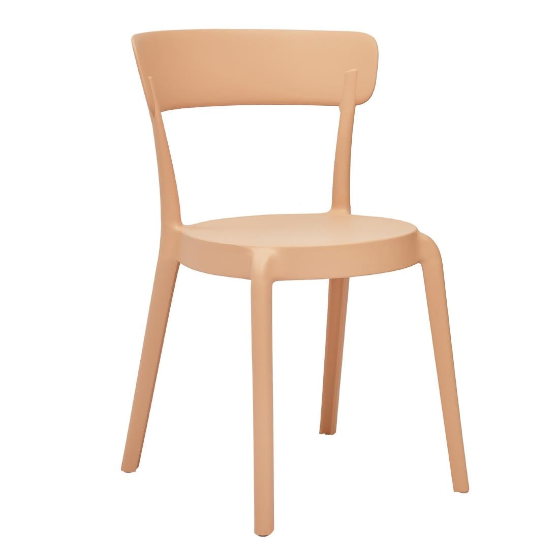 Bolero Mila Café Chairs Light Salmon (2 Pack) - DX975
