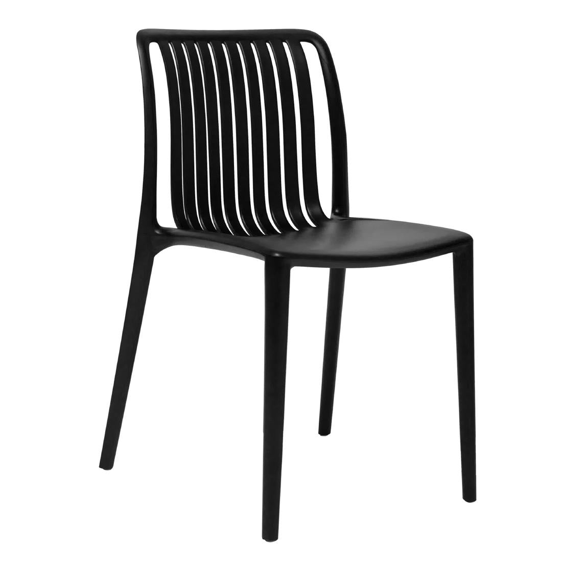 Bolero Verona Café Chairs Black (2 Pack) - DX976