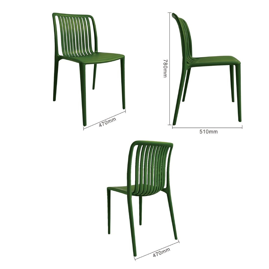 Bolero Verona Café Chairs Forest Green (2 Pack) - DX978