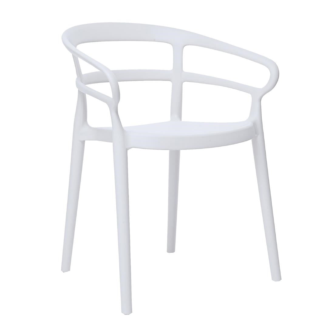 Bolero Mateo Café Chairs White (2 Pack) - DX979