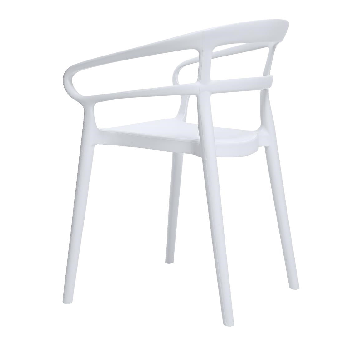 Bolero Mateo Café Chairs White (2 Pack) - DX979