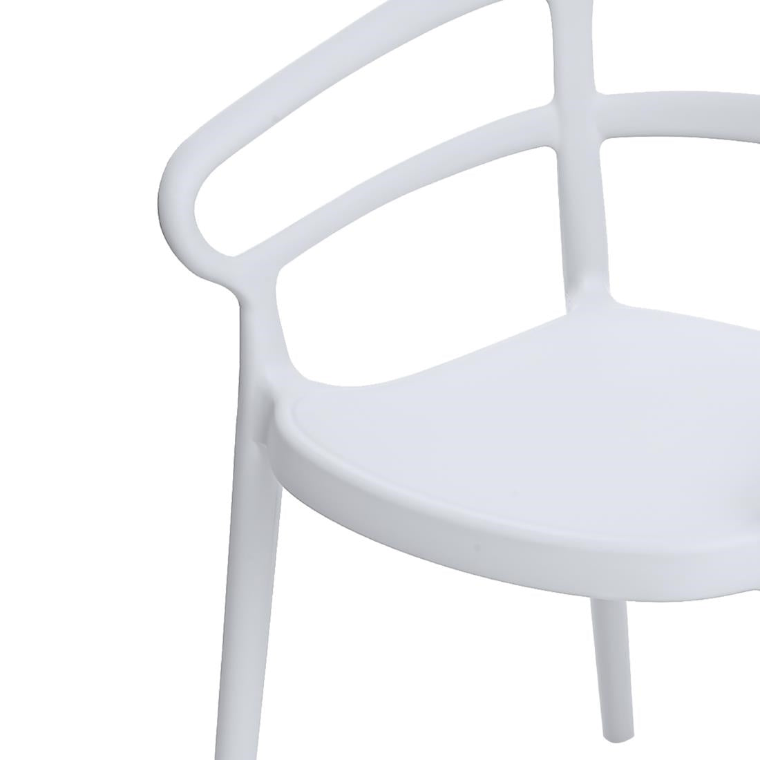 Bolero Mateo Café Chairs White (2 Pack) - DX979