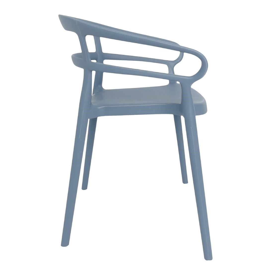 Bolero Mateo Café Chairs Slate Blue (2 Pack) - DX980
