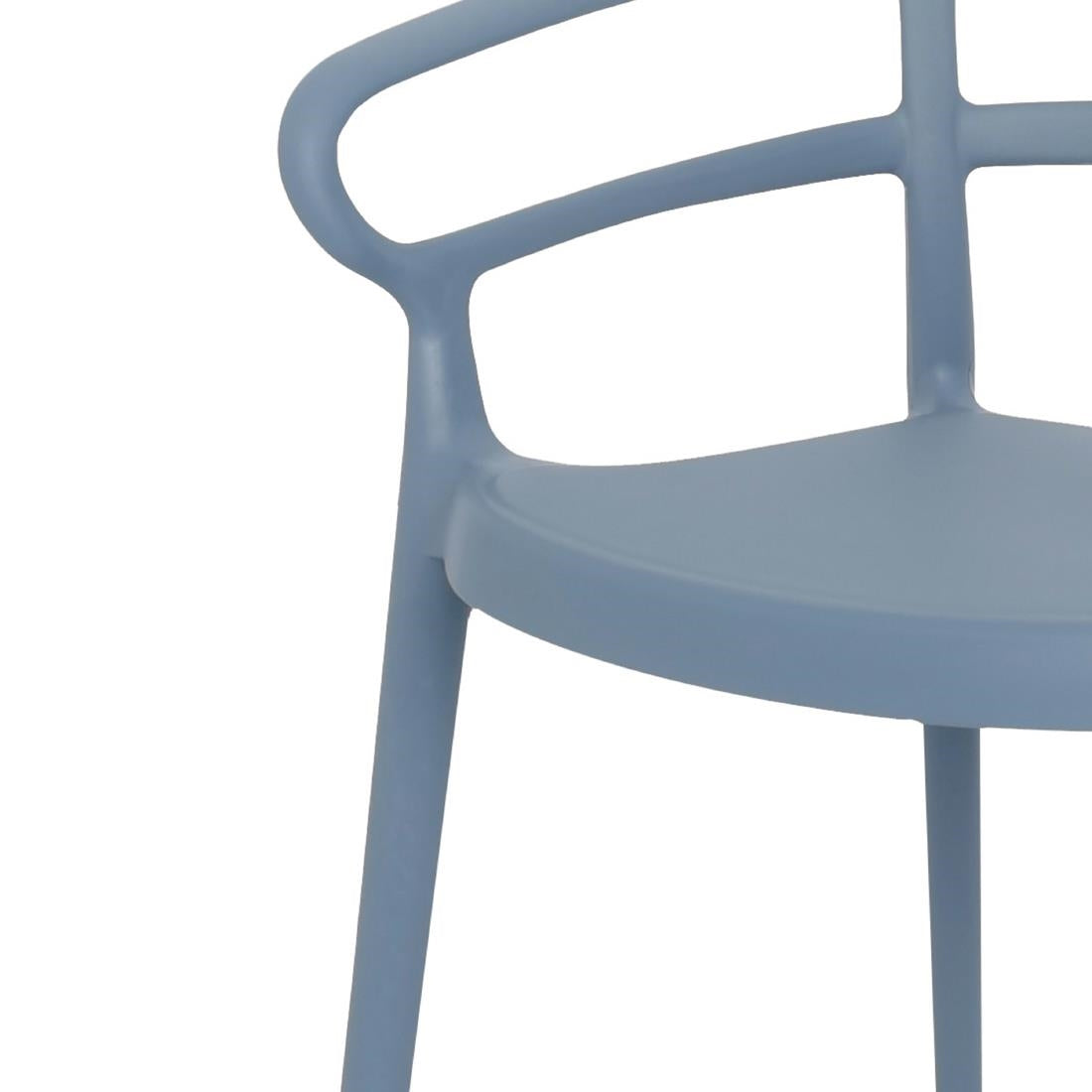 Bolero Mateo Café Chairs Slate Blue (2 Pack) - DX980