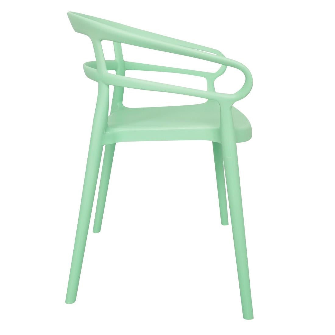 Bolero Mateo Café Chairs Mint Green (2 Pack) - DX981