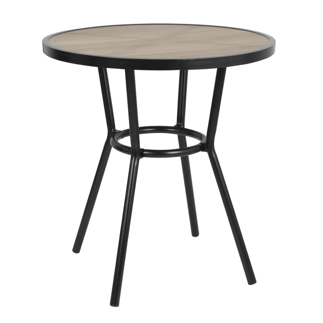 Bolero Marston Round Outdoor Table Black 700mm - DX986