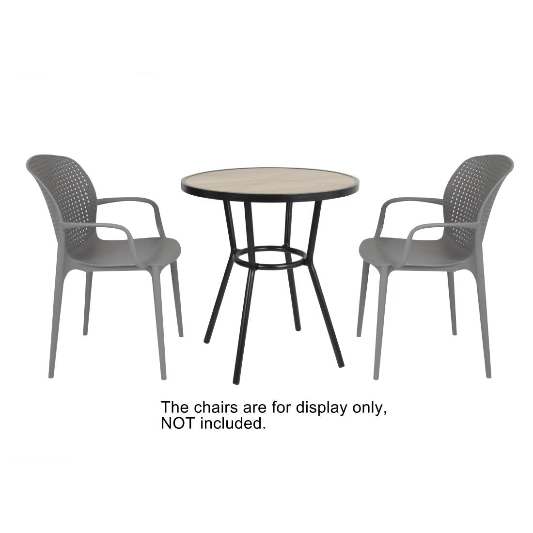 Bolero Marston Round Outdoor Table Black 700mm - DX986