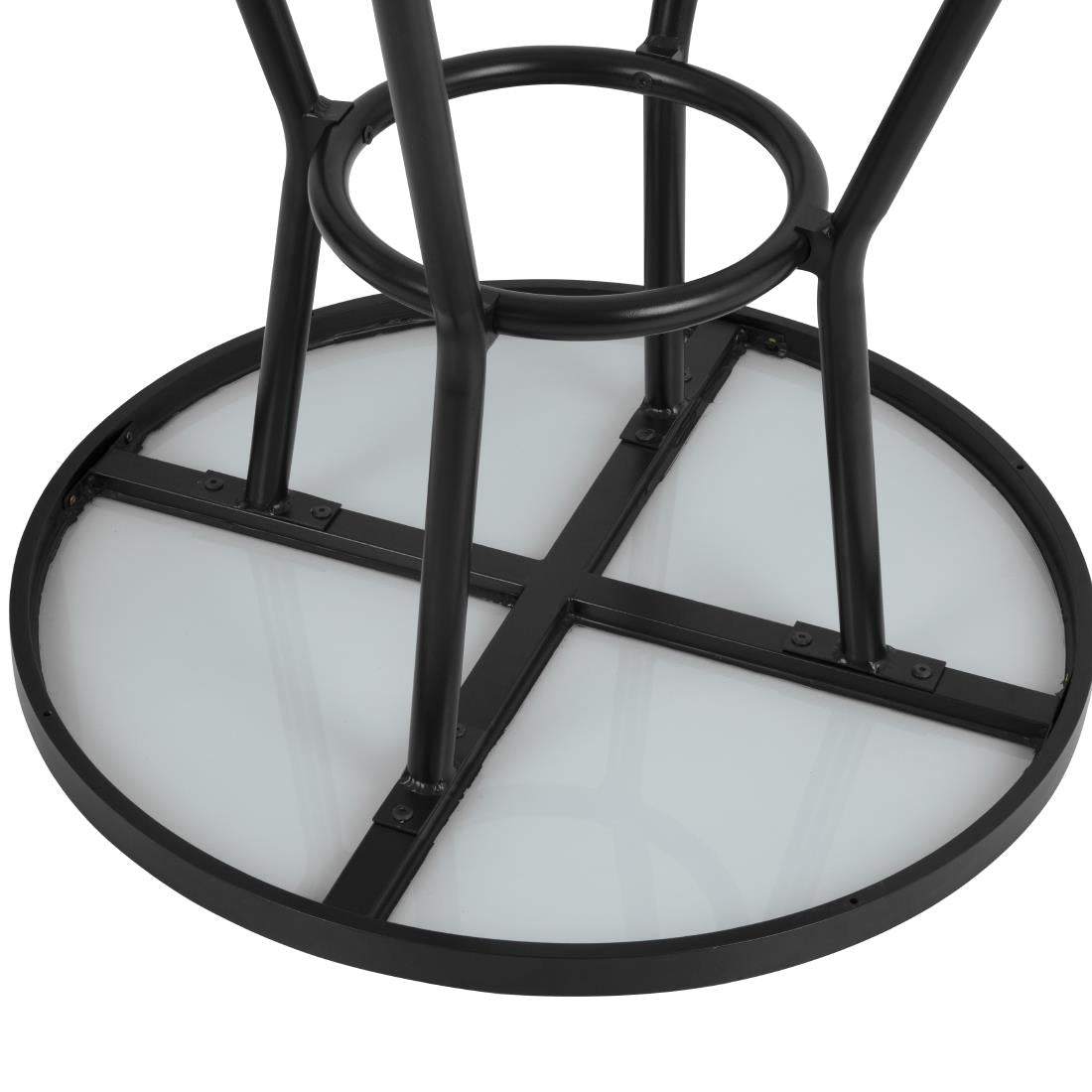 Bolero Marston Round Outdoor Table Black 700mm - DX986