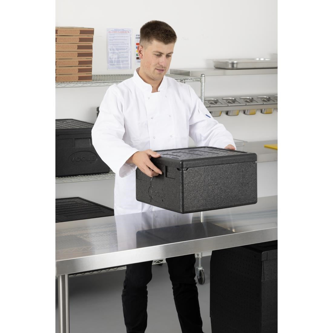 Vogue Insulated EPP Pizza Storage & Food Transport Box 22Ltr 4 Pizza Capacity - DX992