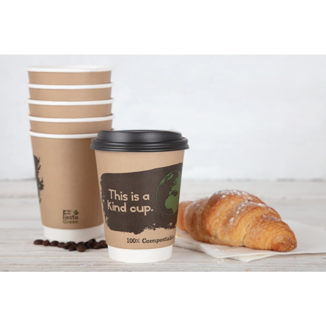 Fiesta Compostable Coffee Cups Double Wall 340ml / 12oz (Pack of 25) - DY986