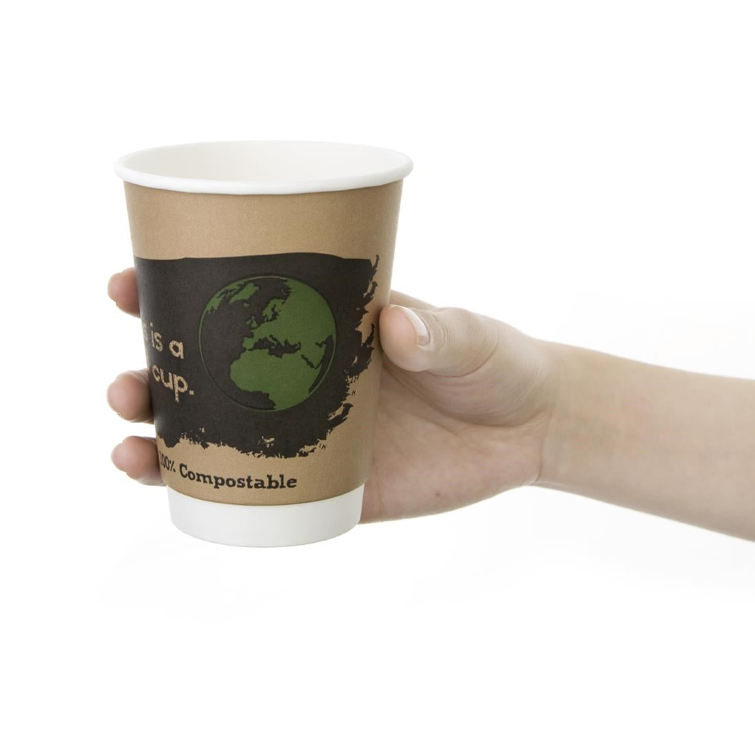 Fiesta Compostable Coffee Cups Double Wall 340ml / 12oz (Pack of 25) - DY986