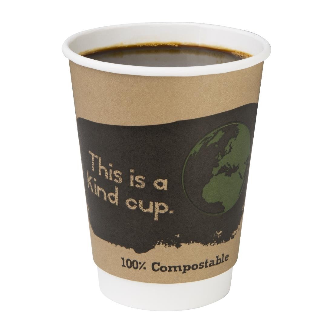 Fiesta Compostable Coffee Cups Double Wall 340ml / 12oz (Pack of 25) - DY986