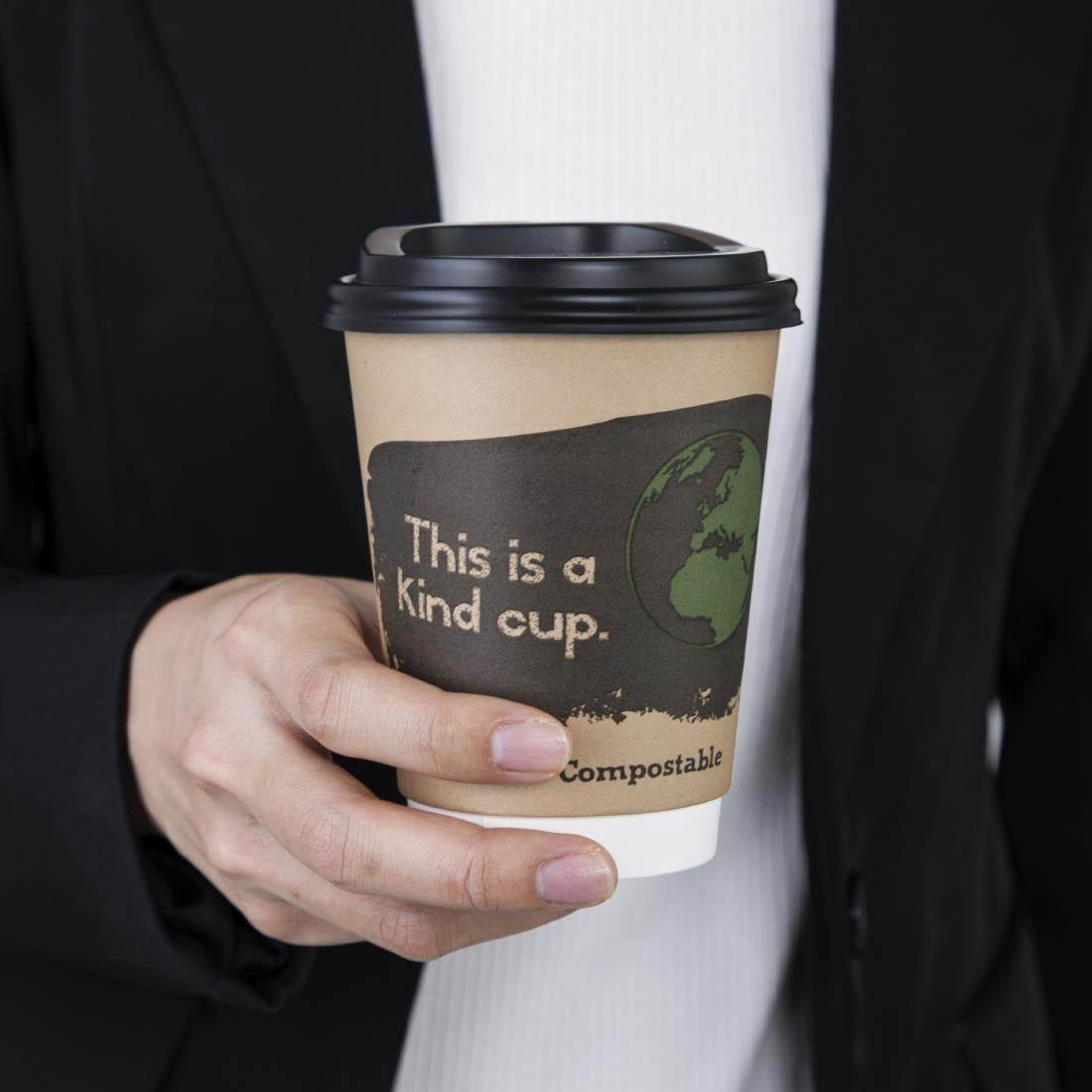 Fiesta Compostable Coffee Cups Double Wall 340ml / 12oz (Pack of 25) - DY986