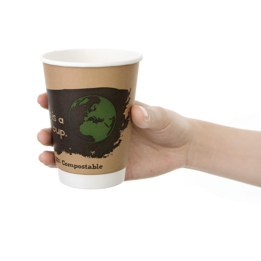 Fiesta Compostable Coffee Cups Double Wall 340ml / 12oz (Pack of 25) - DY986