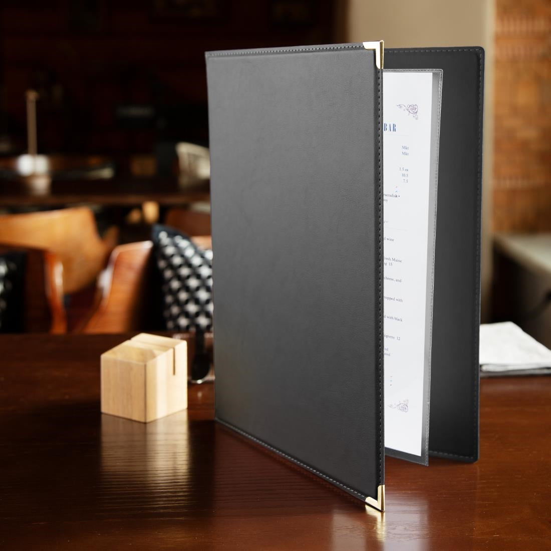 Olympia Leatherette Style Menu Cover A4 2 Card - E221