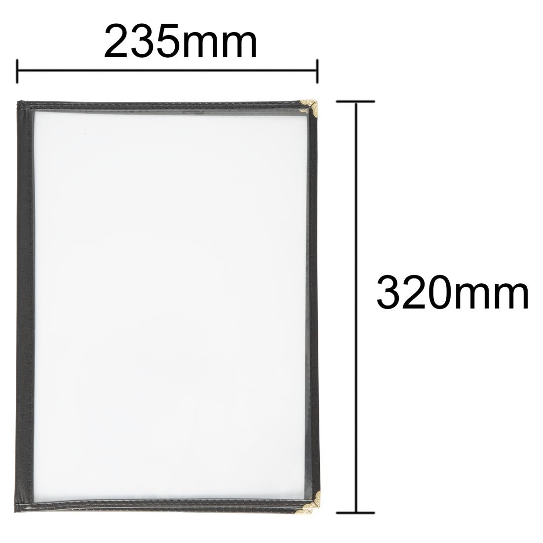 Olympia American Style Menu Cover Four Card Black A4 - E293