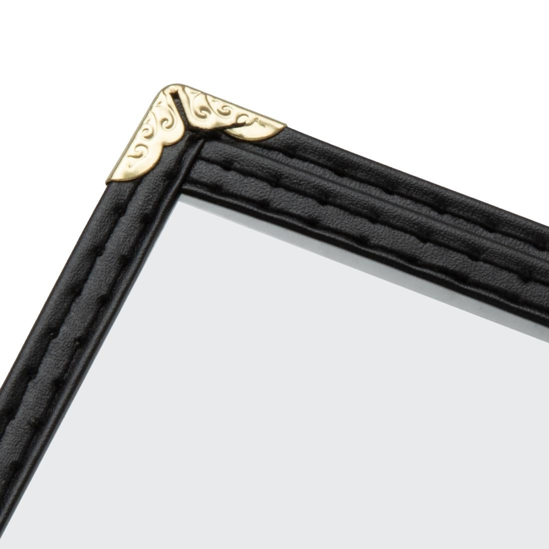 Olympia American Style Menu Cover Four Card Black A4 - E293