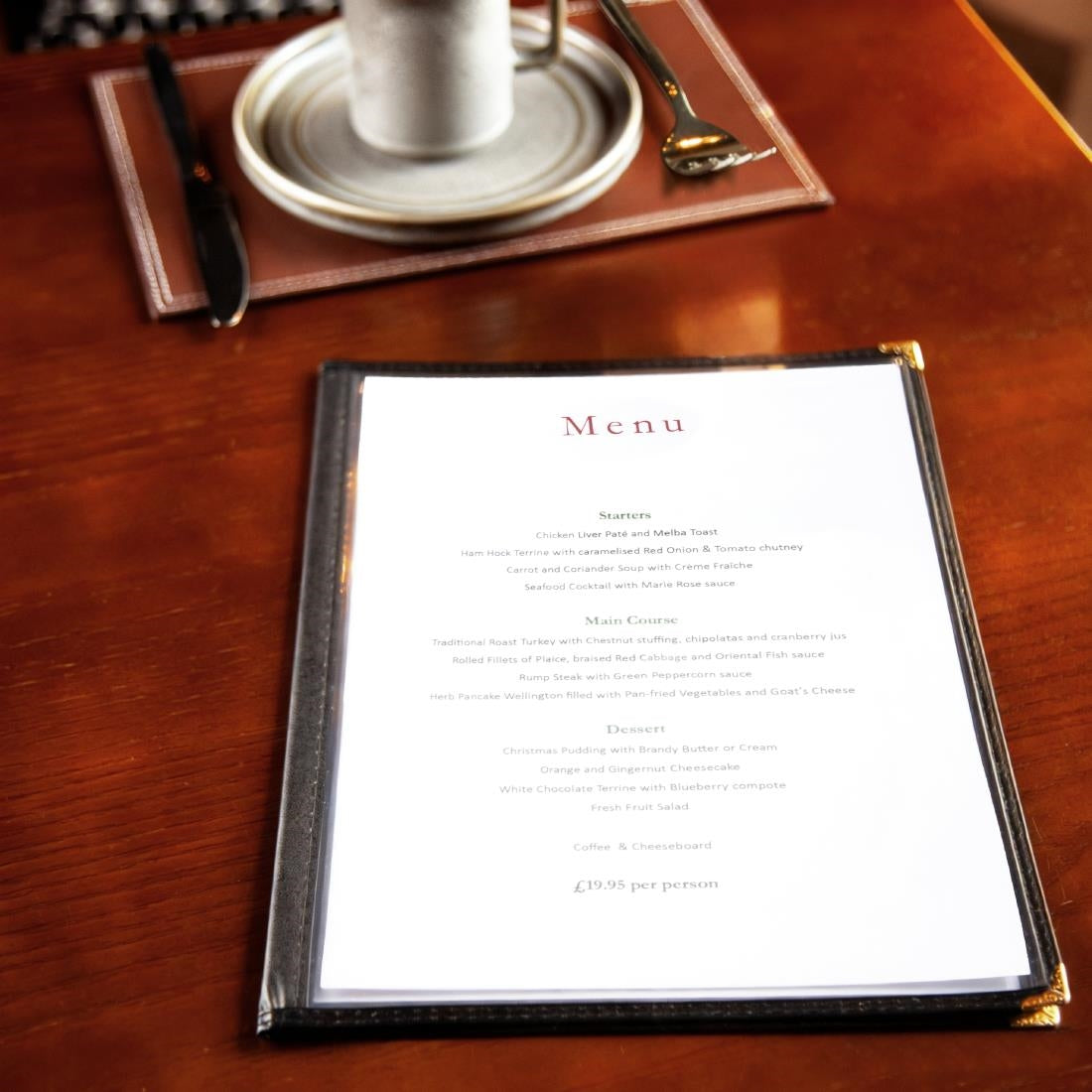 Olympia American Style Menu Cover Four Card Black A4 - E293