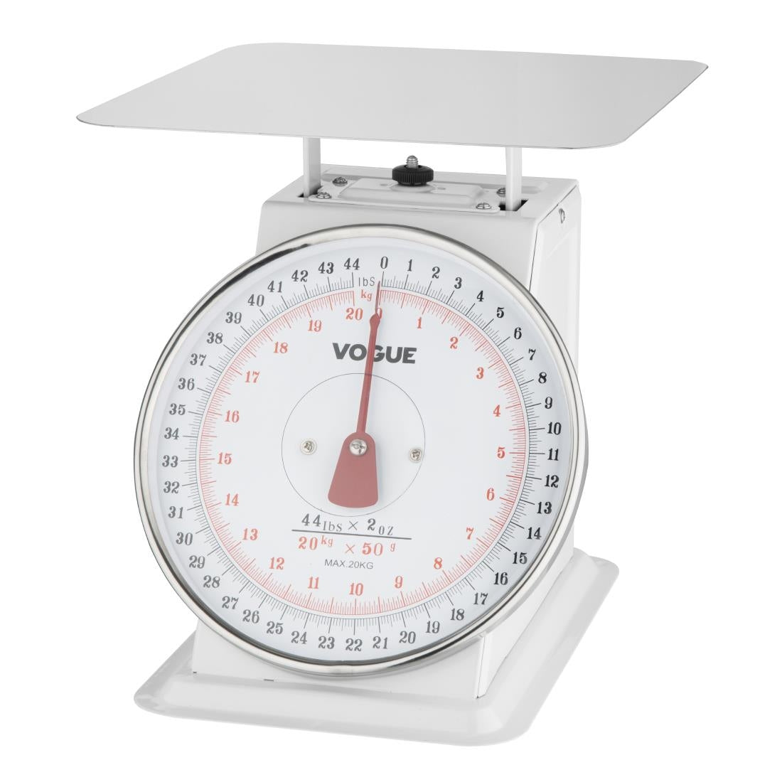 Vogue Kitchen Scale Flat Top 20kg/44lbs -Grad. 50g/2oz - F175