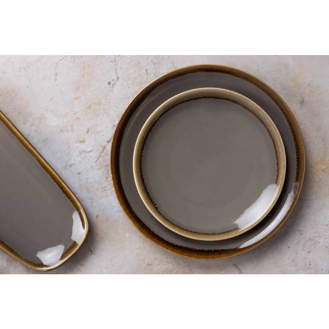 Olympia Kiln Round Coupe Plate Smoke 230mm - HC387