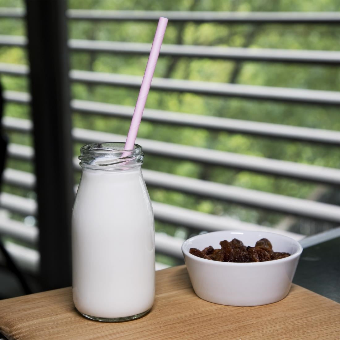 Fiesta Compostable Paper Straws Pink (Pack of 250) - FB139