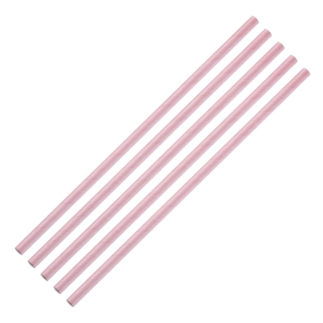 Fiesta Compostable Paper Straws Pink (Pack of 250) - FB139
