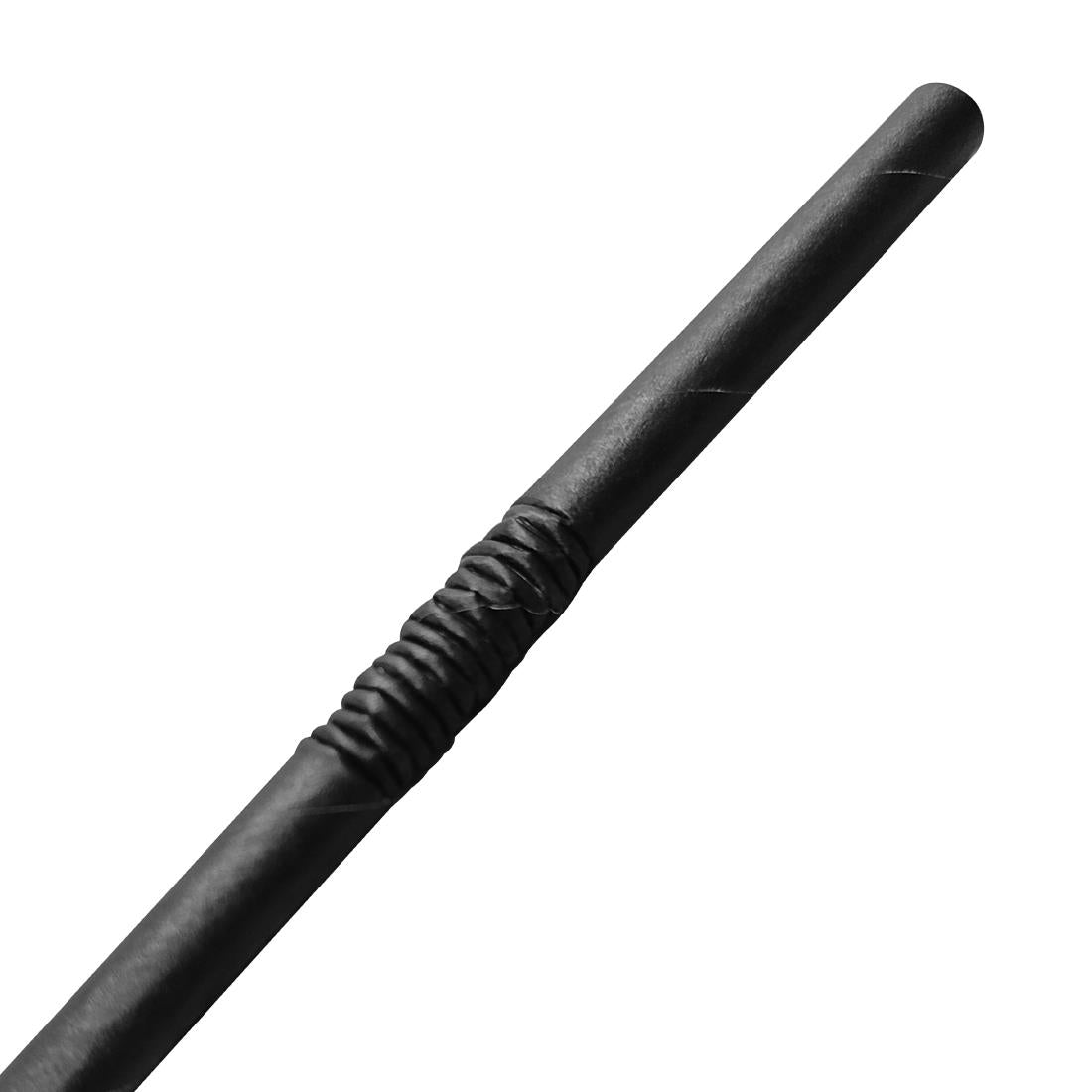 Fiesta Compostable Bendy Paper Straws Black (Pack of 250) - FB140