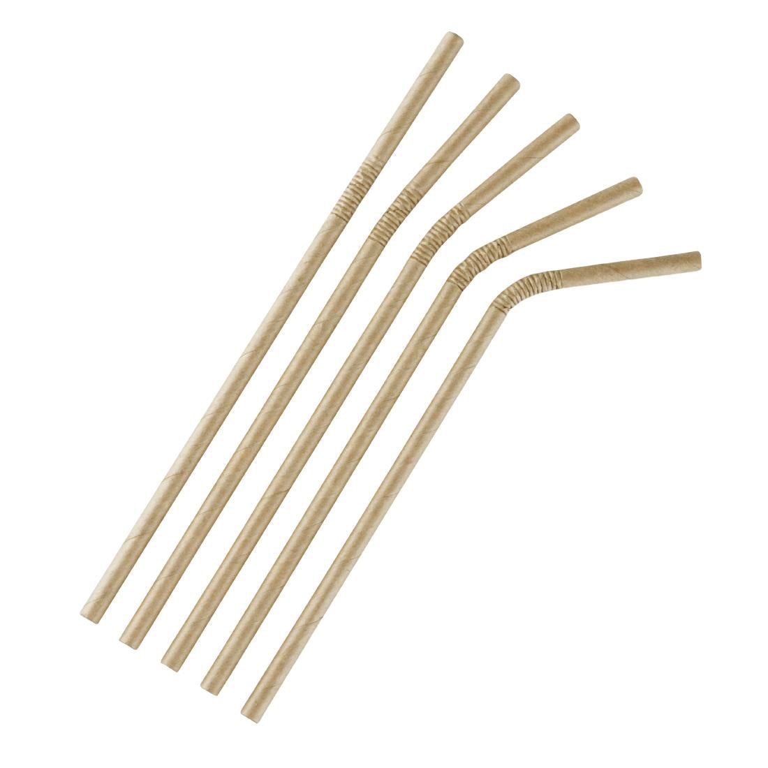 Fiesta Compostable Bendy Paper Straws Kraft (Pack of 250) - FB141