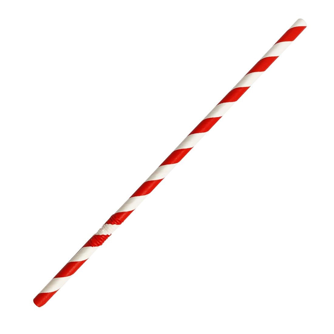 Fiesta Compostable Bendy Paper Straws Red Stripes (Pack of 250) - FB142