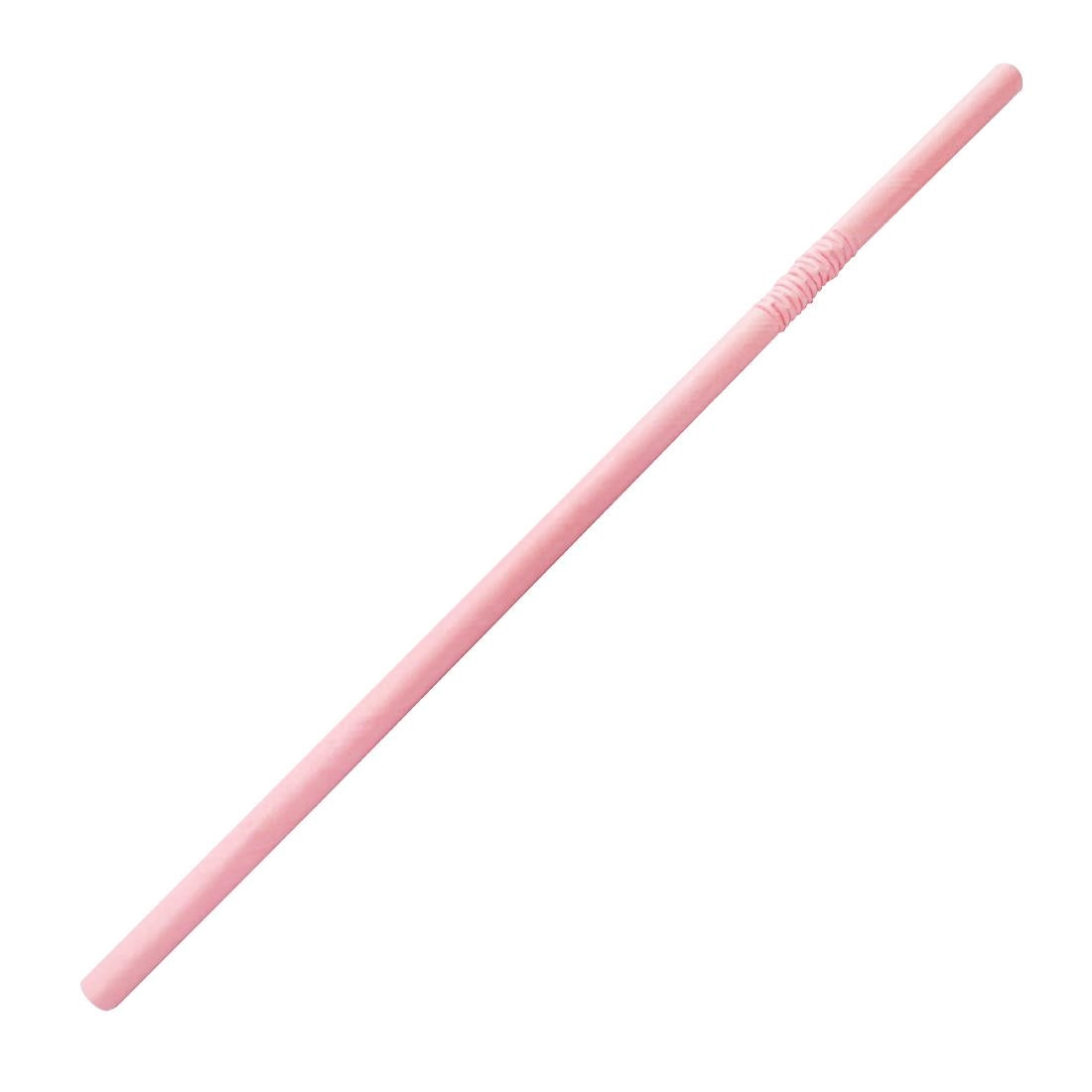 Fiesta Compostable Bendy Paper Straws Pink (Pack of 250) - FB144