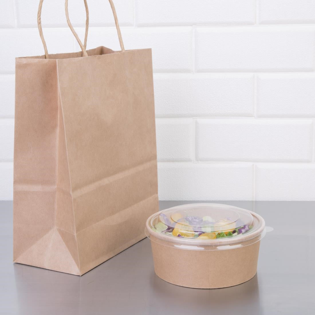 Fiesta Compostable Round Kraft Salad Bowls 750ml (Pack of 300) - FB197
