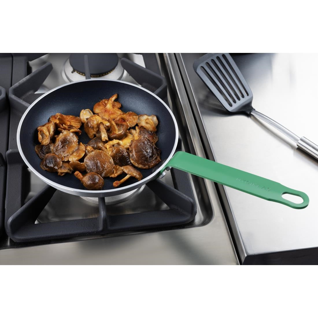 Hygiplas Aluminium Non-stick Teflon Platinum Plus Frying Pan with Green Handle 240mm - HT962