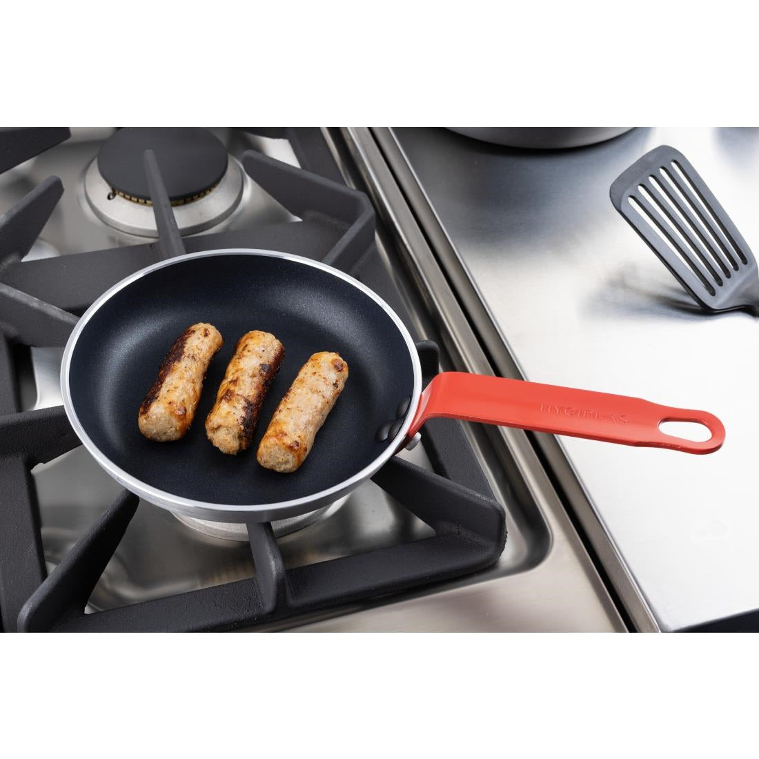 Hygiplas Aluminium Non-stick Teflon Platinum Plus Frying Pan with Red Handle 200mm - HT964