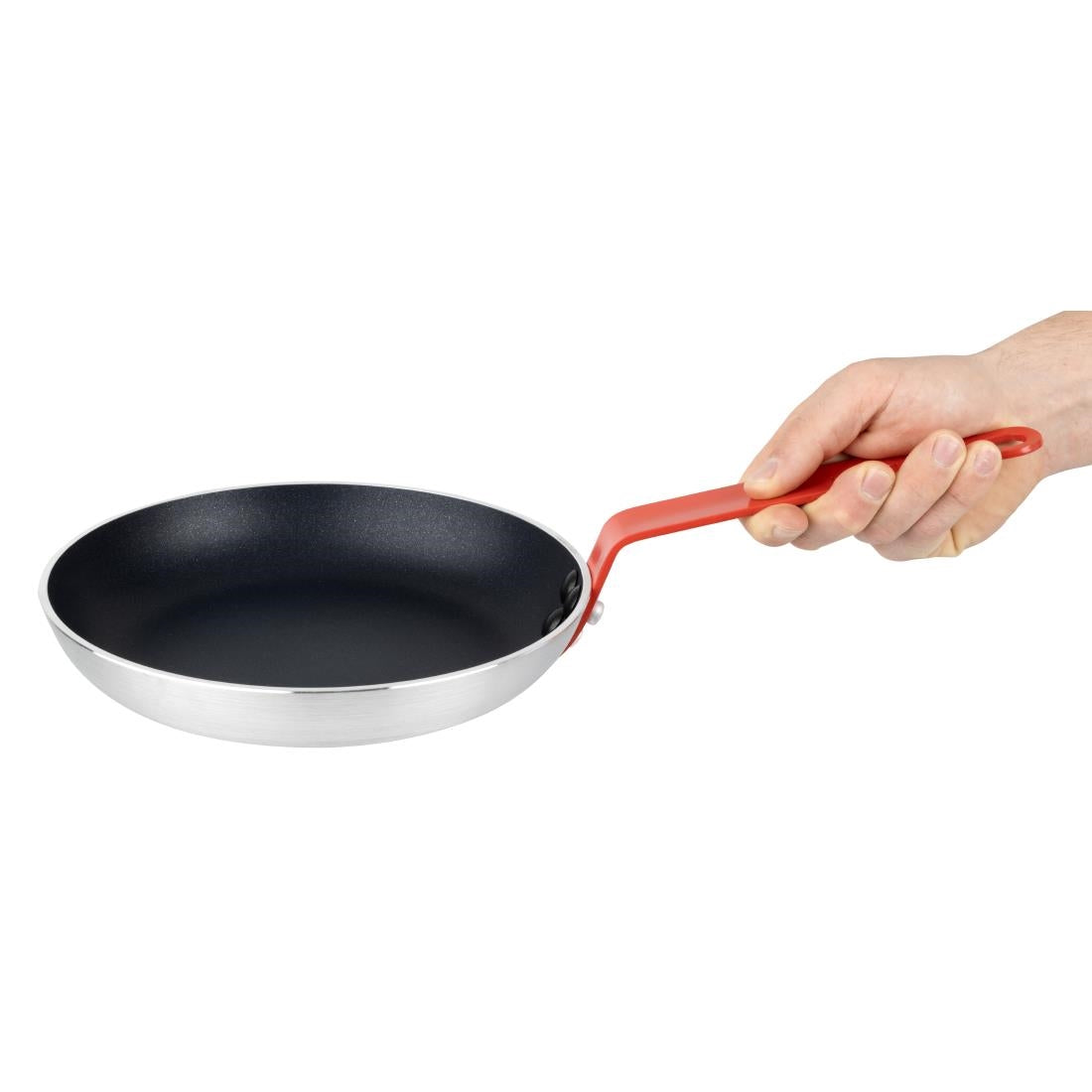 Hygiplas Aluminium Teflon Platinum Plus Frying Pan with Red Handle 240mm - HT965