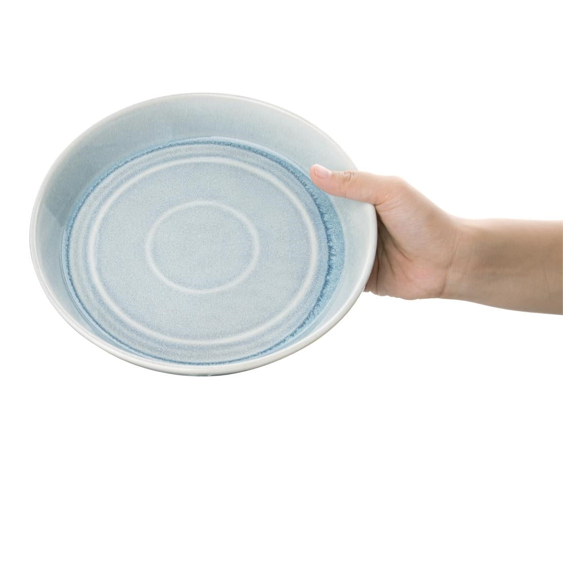 Olympia Cavolo Flat Round Bowls Ice Blue 220mm (4 Pack) - FB566