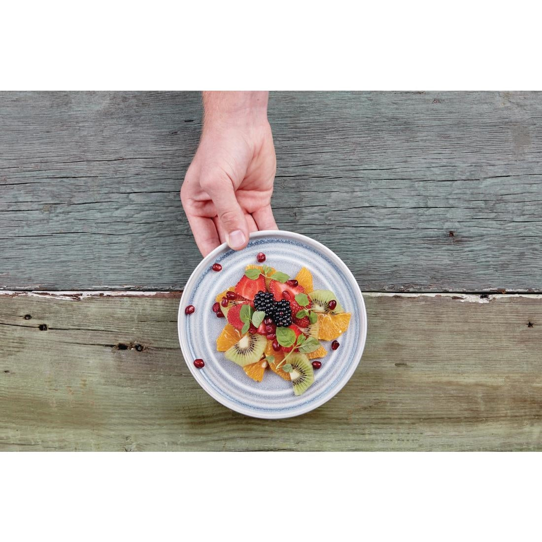 Olympia Cavolo Flat Round Plates Ice Blue 180mm (6 Pack) - FB567