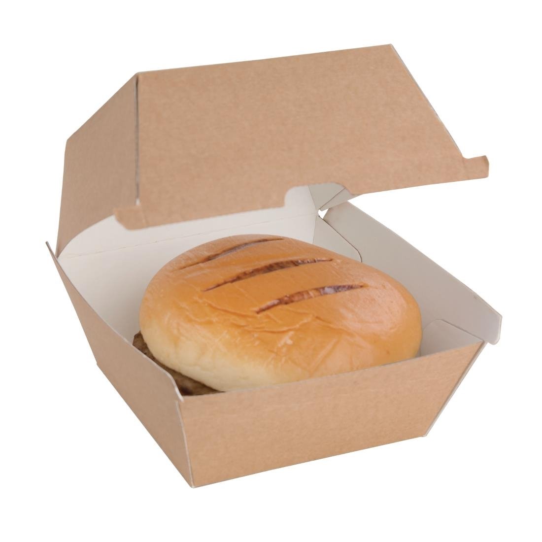 Fiesta Compostable Kraft Burger Boxes Large 112mm (Pack of 150) - FB665