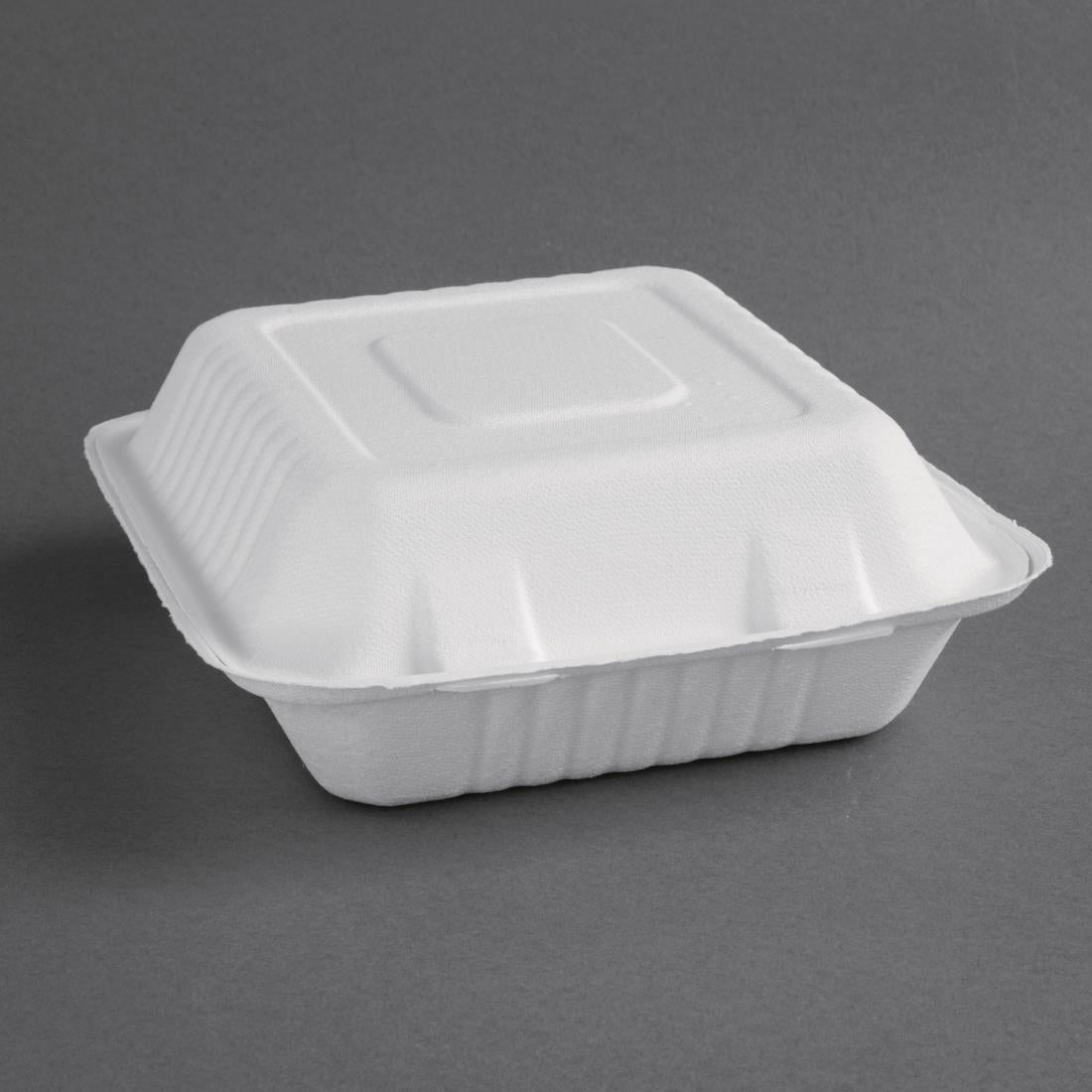 Fiesta Compostable Bagasse Hinged Food Containers 223mm (Pack of 200) - FC525