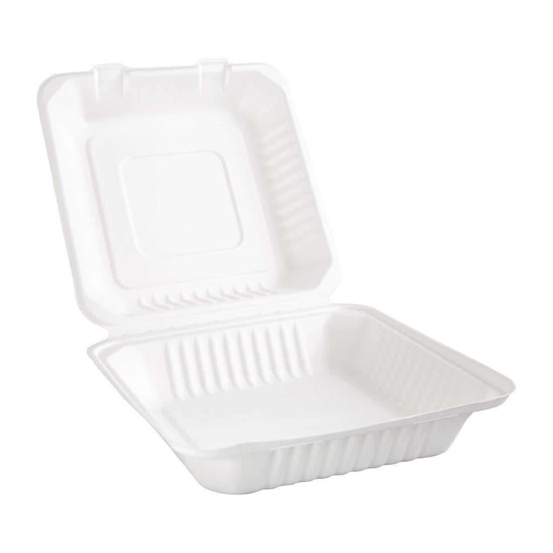 Fiesta Compostable Bagasse Hinged Food Containers 236mm (Pack of 200) - FC527