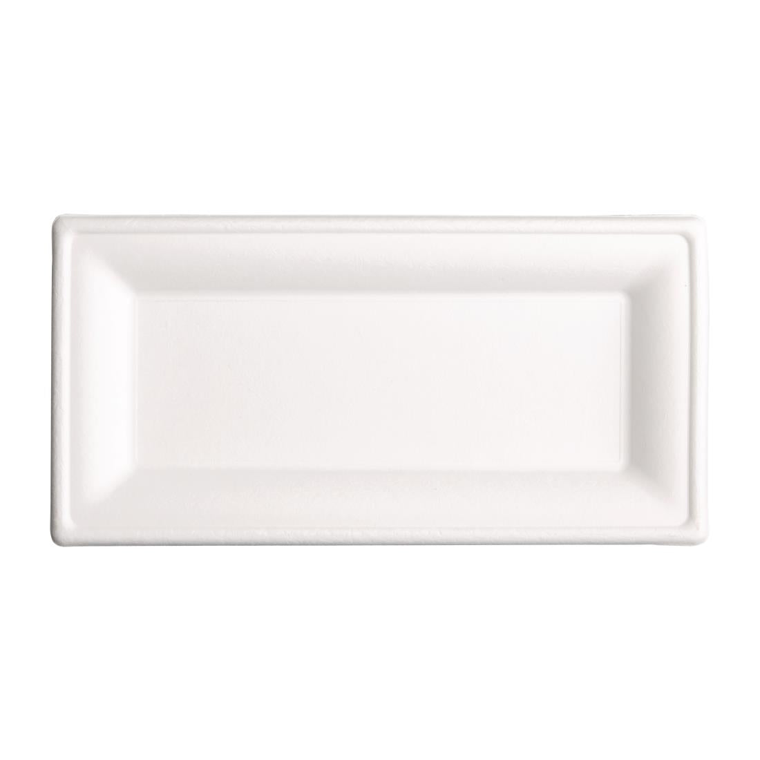 Fiesta Compostable Bagasse Rectangular Plates 258mm (Pack of 50) - FC539