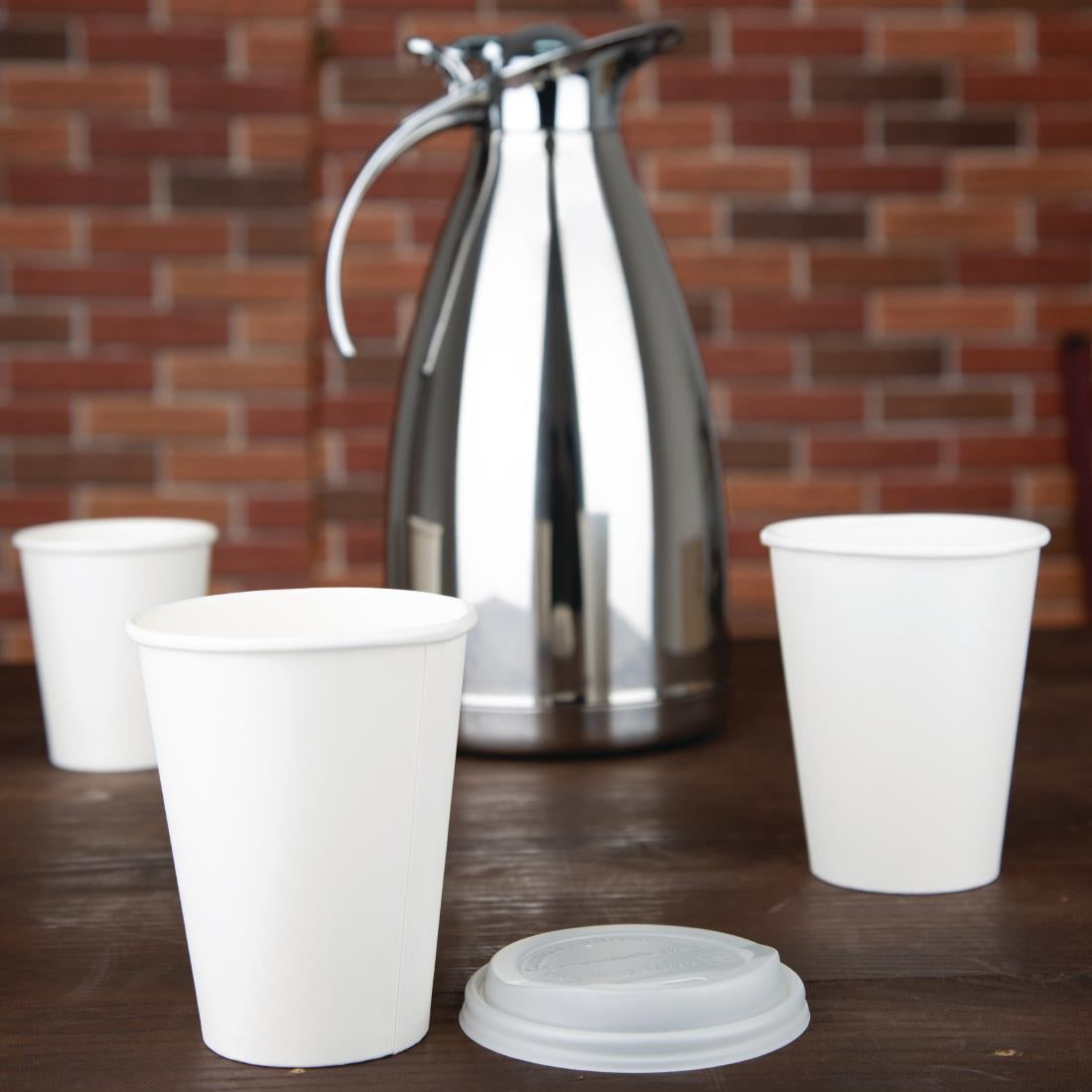 Fiesta Recyclable Paper Coffee Cups 225ml White (Pack of 1000) - FD402