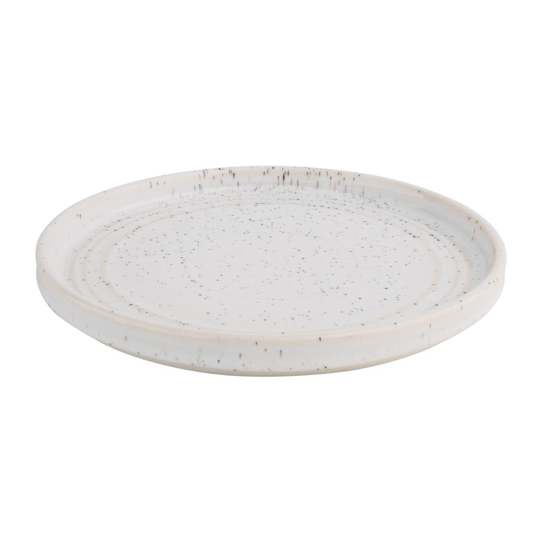 Olympia Cavolo White Speckle Flat Round Plate 180(Ø Pack)mm (6 Pack) - FD902