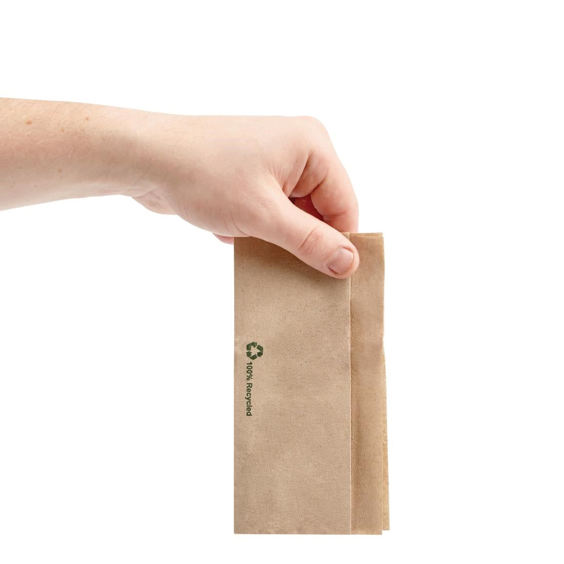 Fiesta Recyclable Recycled Lunch Napkin Kraft 320x300mm 1ply Dispenser Fold (Pack of 6000) - FE211