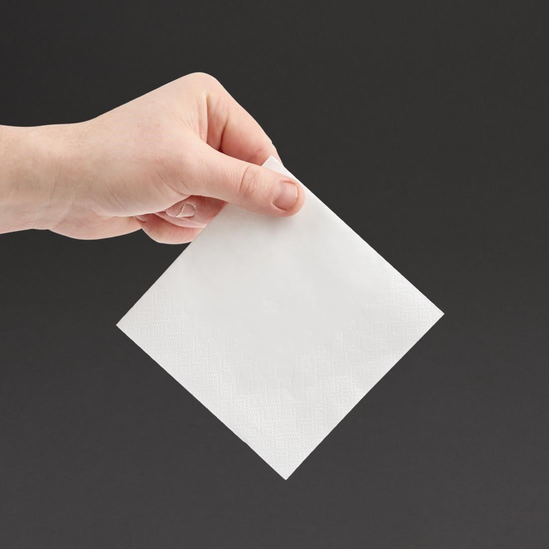 Fiesta Recyclable Cocktail Napkin White 240x240mm 2ply 1/4 Fold (Pack of 4000) - FE216