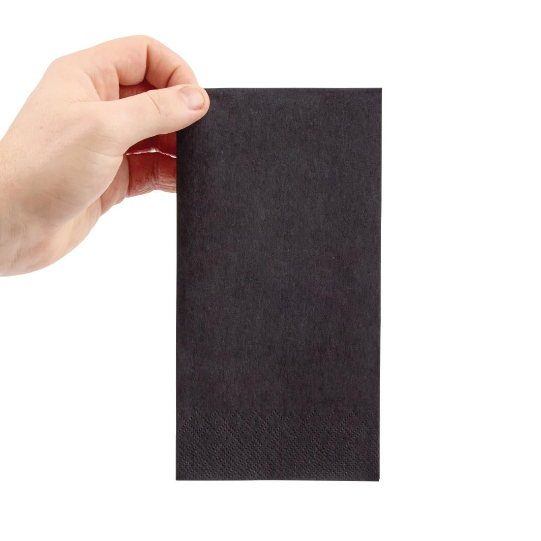 Fiesta Recyclable Dinner Napkin Black 400x400mm 2ply 1/8 Fold (Pack of 2000) - FE249